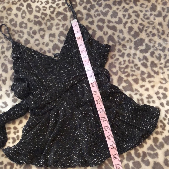 Express Wrap Peplum Cami in Black White Dot Print Size Medium - Picture 14 of 16